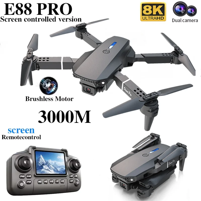 전문가용 E88 PRO 드론, 화면 탑재 8K HD 카 - Drone Camera Wide Angle 리뷰 및 가격